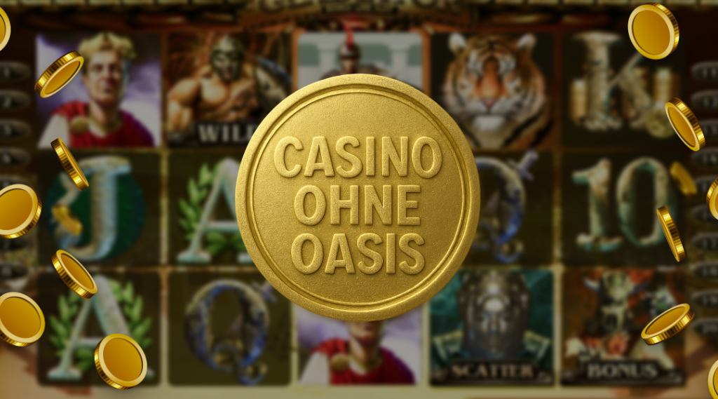 große Münze mit der Aufschrift „Casino ohne Oasis“