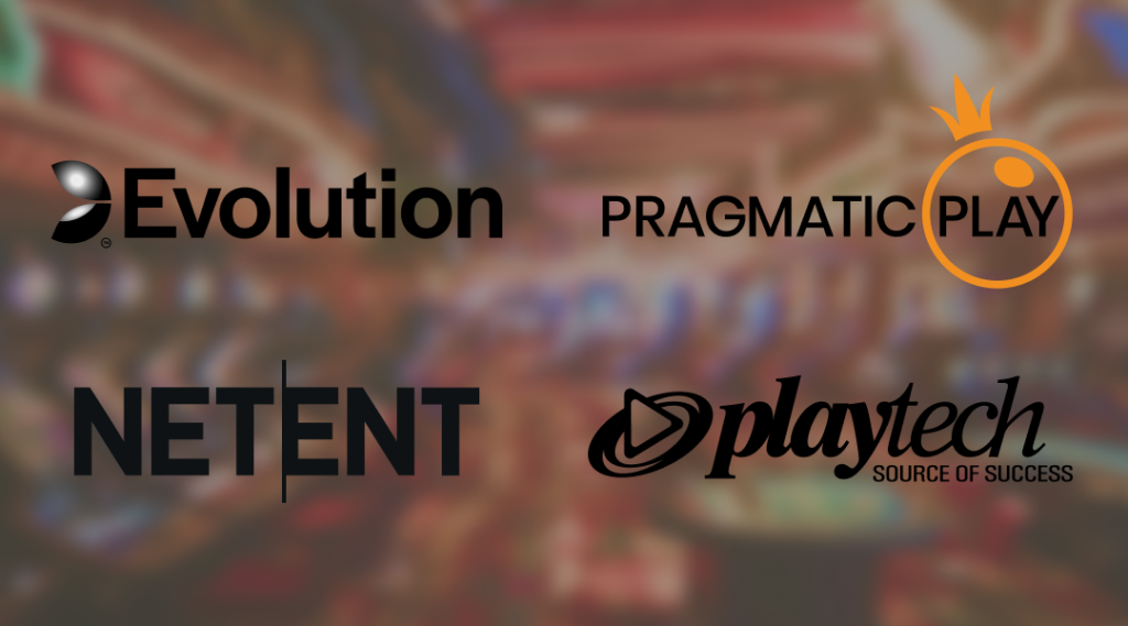 mehrere Logos aktueller Spieleanbieter